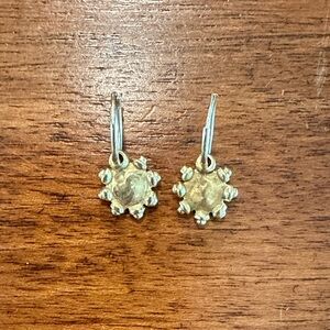 Lee Brevard 18 kt Gold Sun Pair of Hoop Earrings